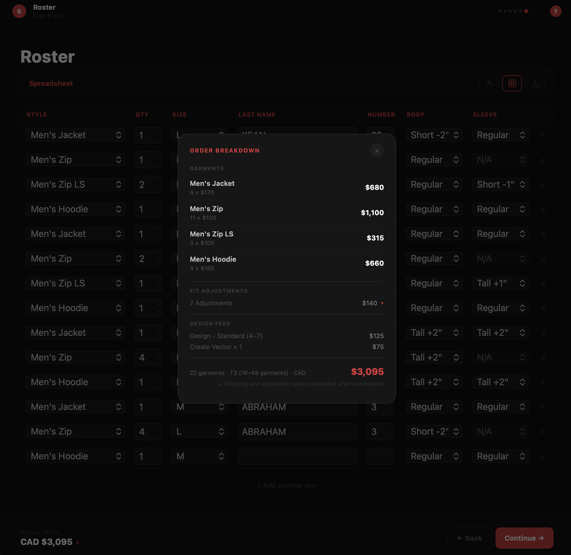 Live pricing, no surprises